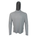 men's gray ultralight sun hoodie front view