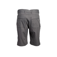 rear view of men's charcoal backpacking shorts