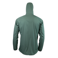 rear view of green ultralight windbreaker jacket - no background