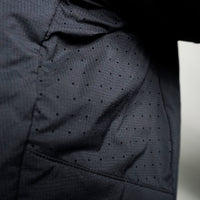 close view from side of armpit ventilation in synthetic active mid layer