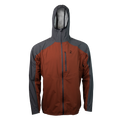 front view of men's red & gray ultralight rain jacket
