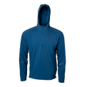 men's blue active mid layer hoodie front view
