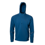 men's blue active mid layer hoodie front view