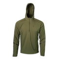 men's olive active mid layer hoodie front view