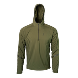 men's olive active mid layer hoodie front view