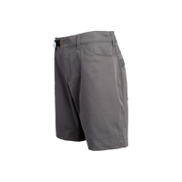 side view of women's gray hiking shorts